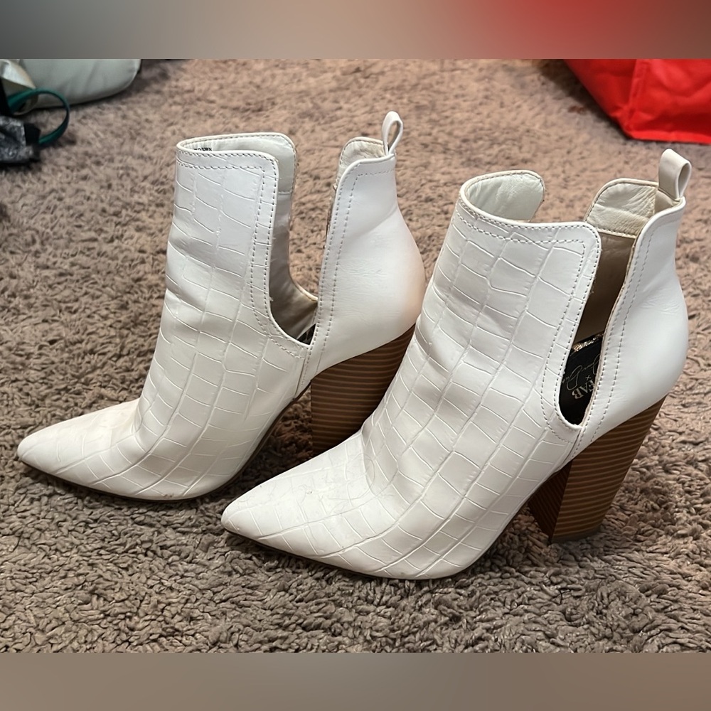 JustFab White booties
